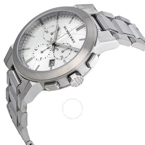 burberry silver watch mens